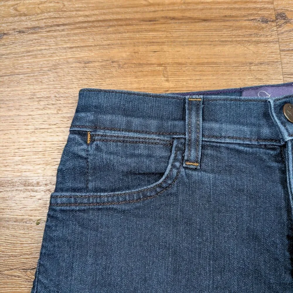 NYDJ Marilyn Straight Jeans Women's 2P Petite Dark Wash Stretch Lift Tuck